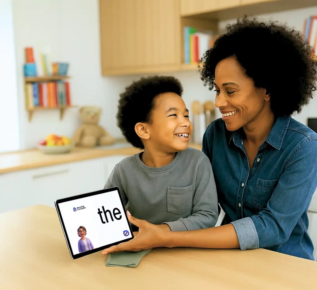 Parent and child reading together